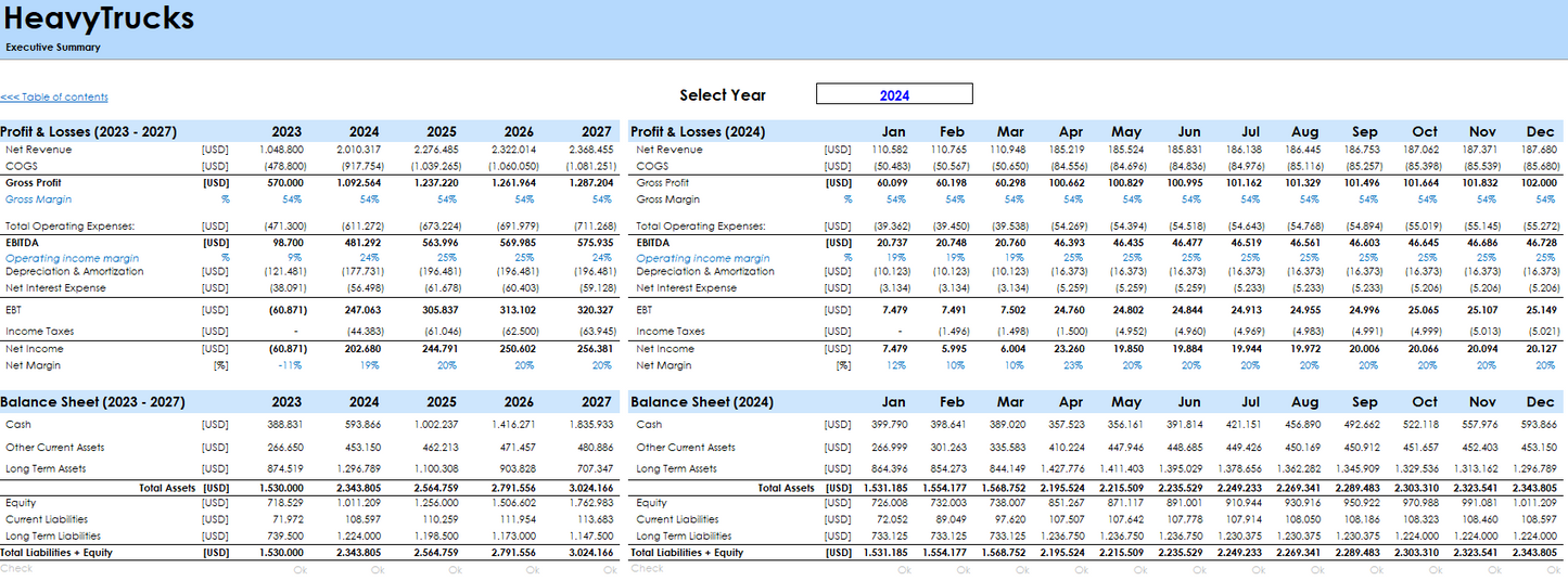 Freight Trucking Company - Google Sheets