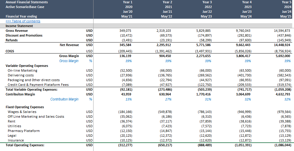 E-commerce Financial Model