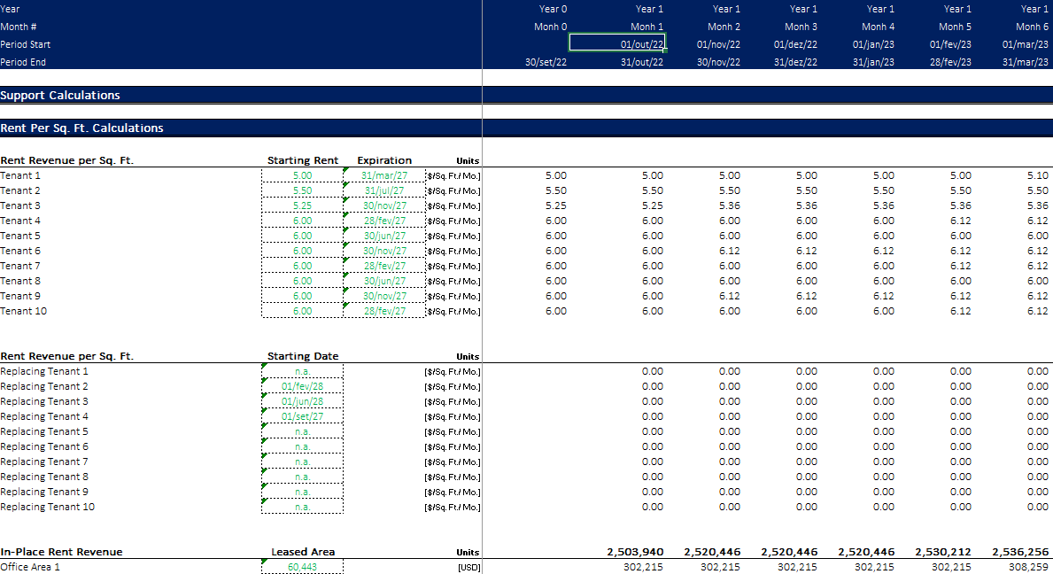 Real Estate – Simple Acquisition Model for Office, Retail Properties - Excel File