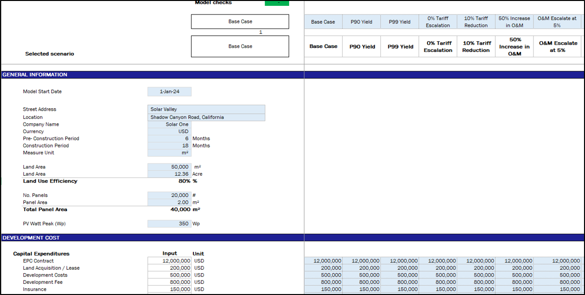 Solar Farm (PV) - Project Finance