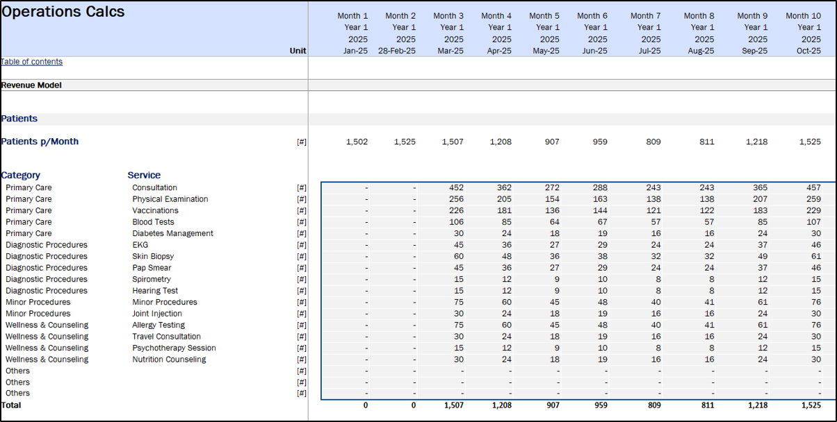 Medical Clinic Financial Model