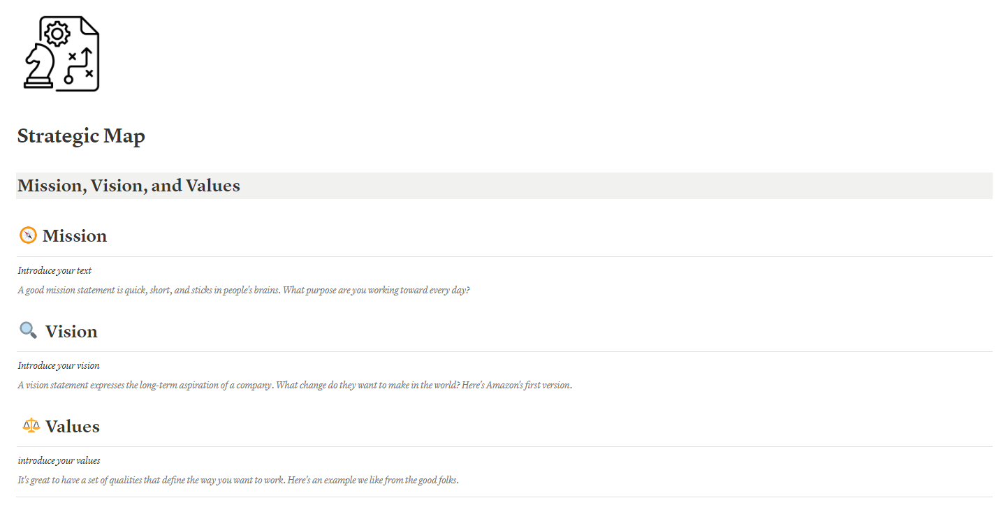 Notion Strategic Map Template